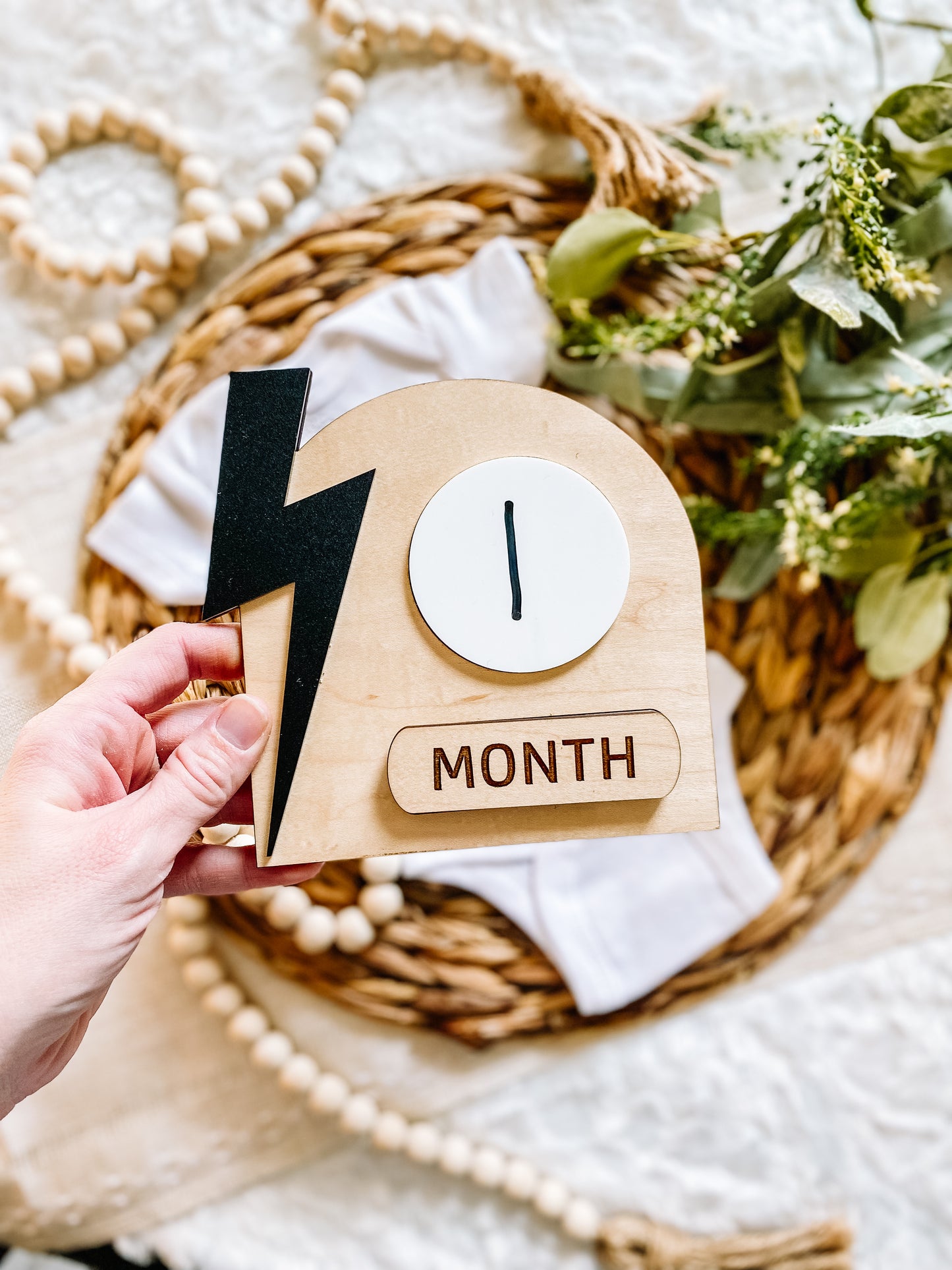 Lightning Bolt - Monthly Dry Erase Milestone Sign