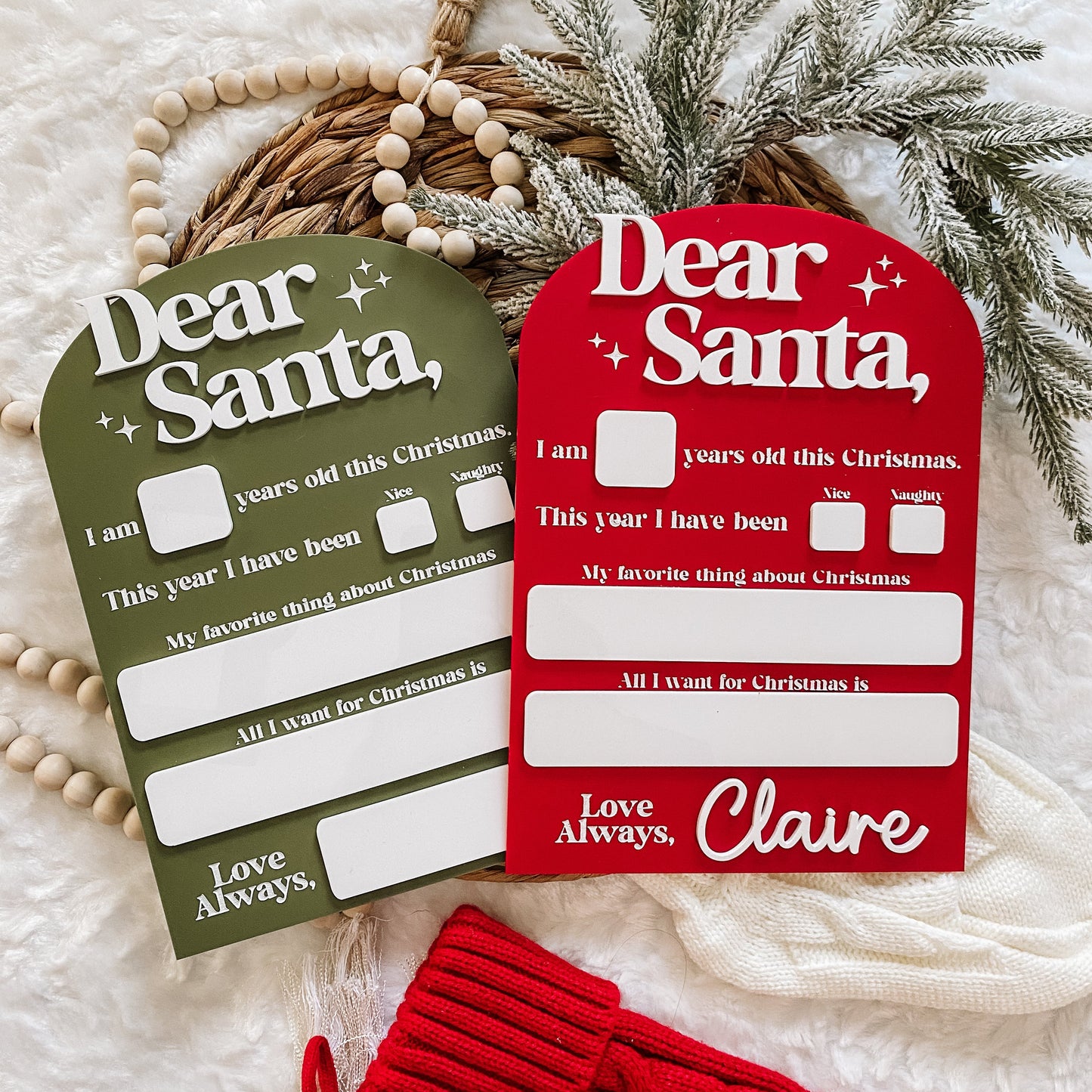 Dear Santa Christmas Dry Erase Board - CUSTOM NAME