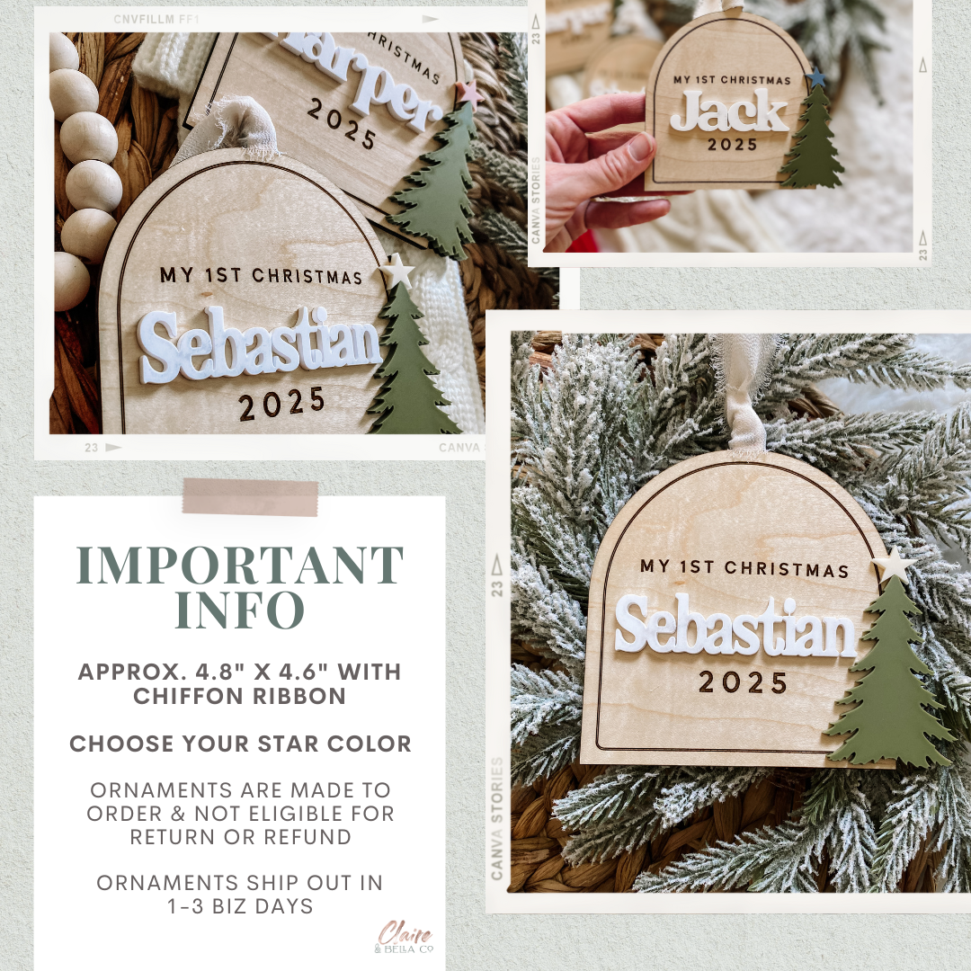Baby’s 1st Christmas Ornament - Tree with Star