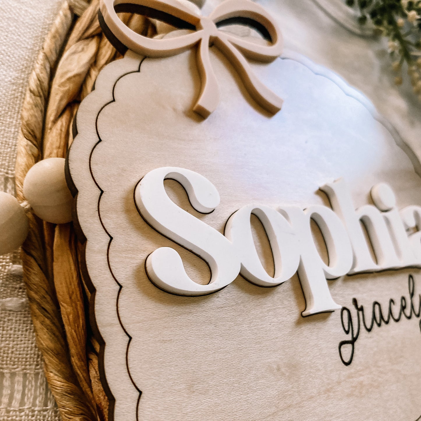 Dainty Bow Custom Name Sign