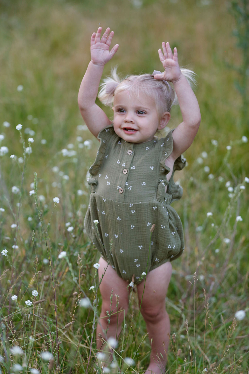 Olive Green Organic Cotton Romper