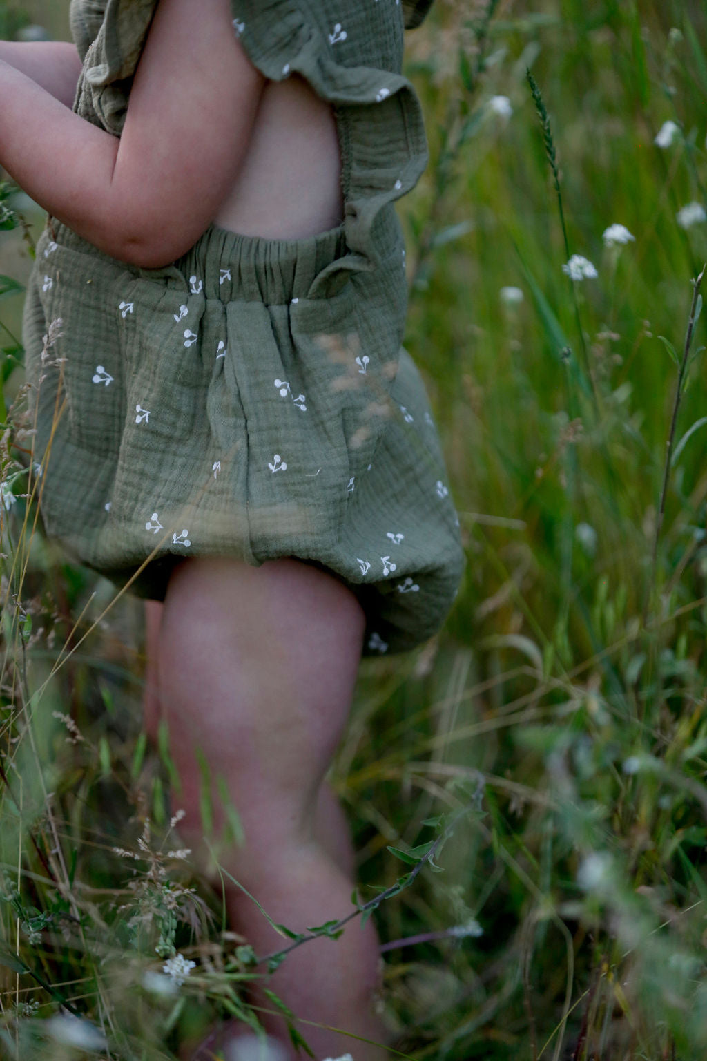 Olive Green Organic Cotton Romper