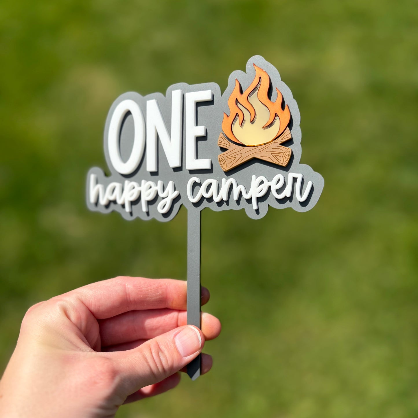 ONE Happy Camper First Birthday Cake Topper