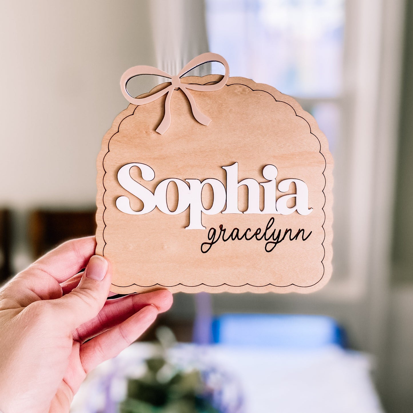 Dainty Bow Custom Name Sign