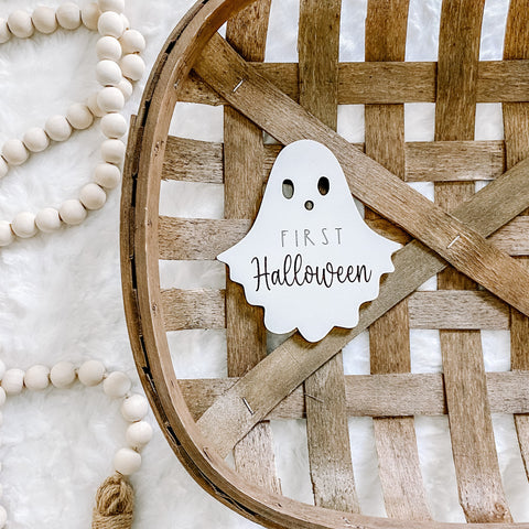 Baby's First Halloween Milestone Sign - Ghost