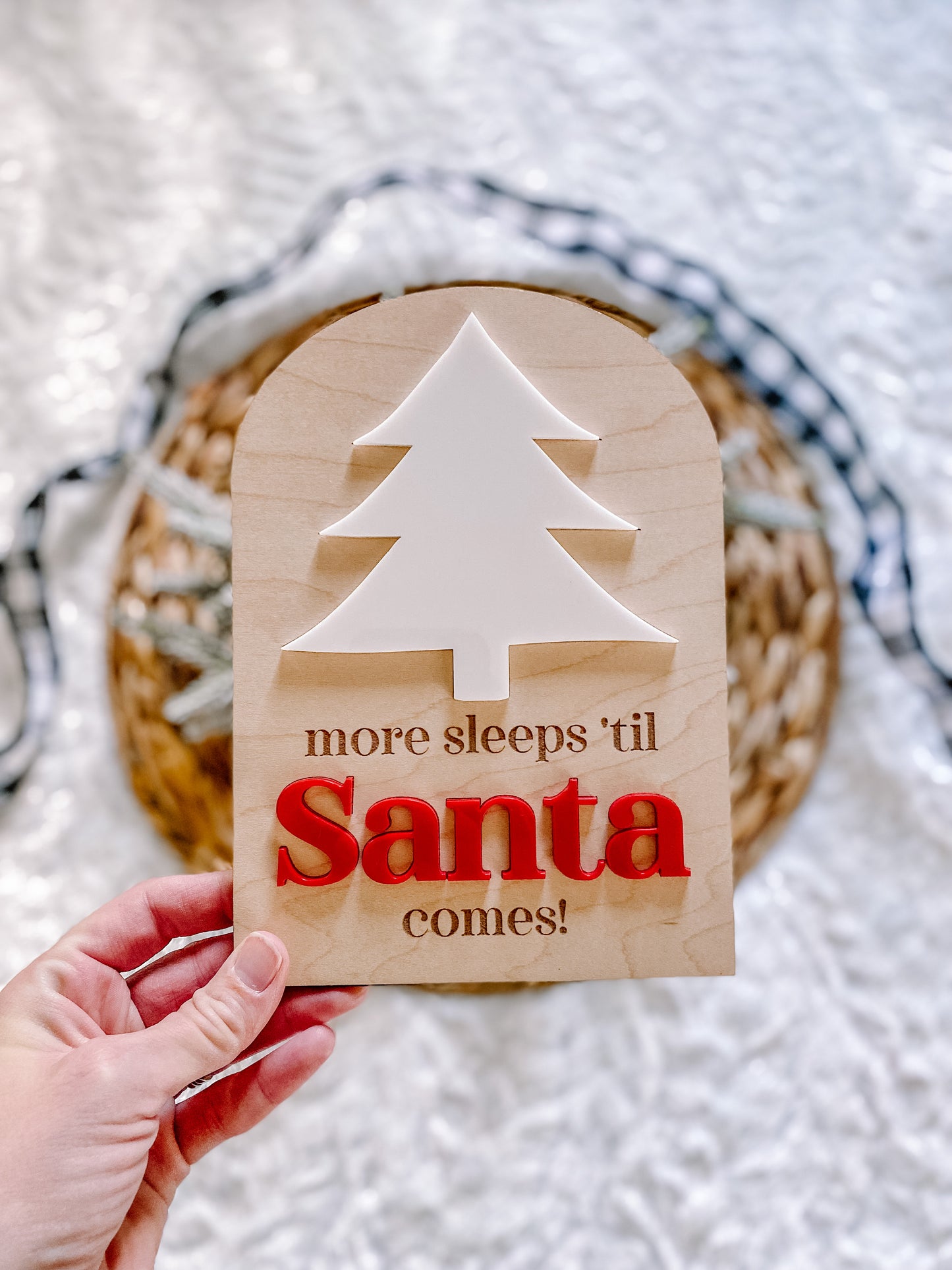 Sleeps Until Santa Comes Christmas Countdown Sign