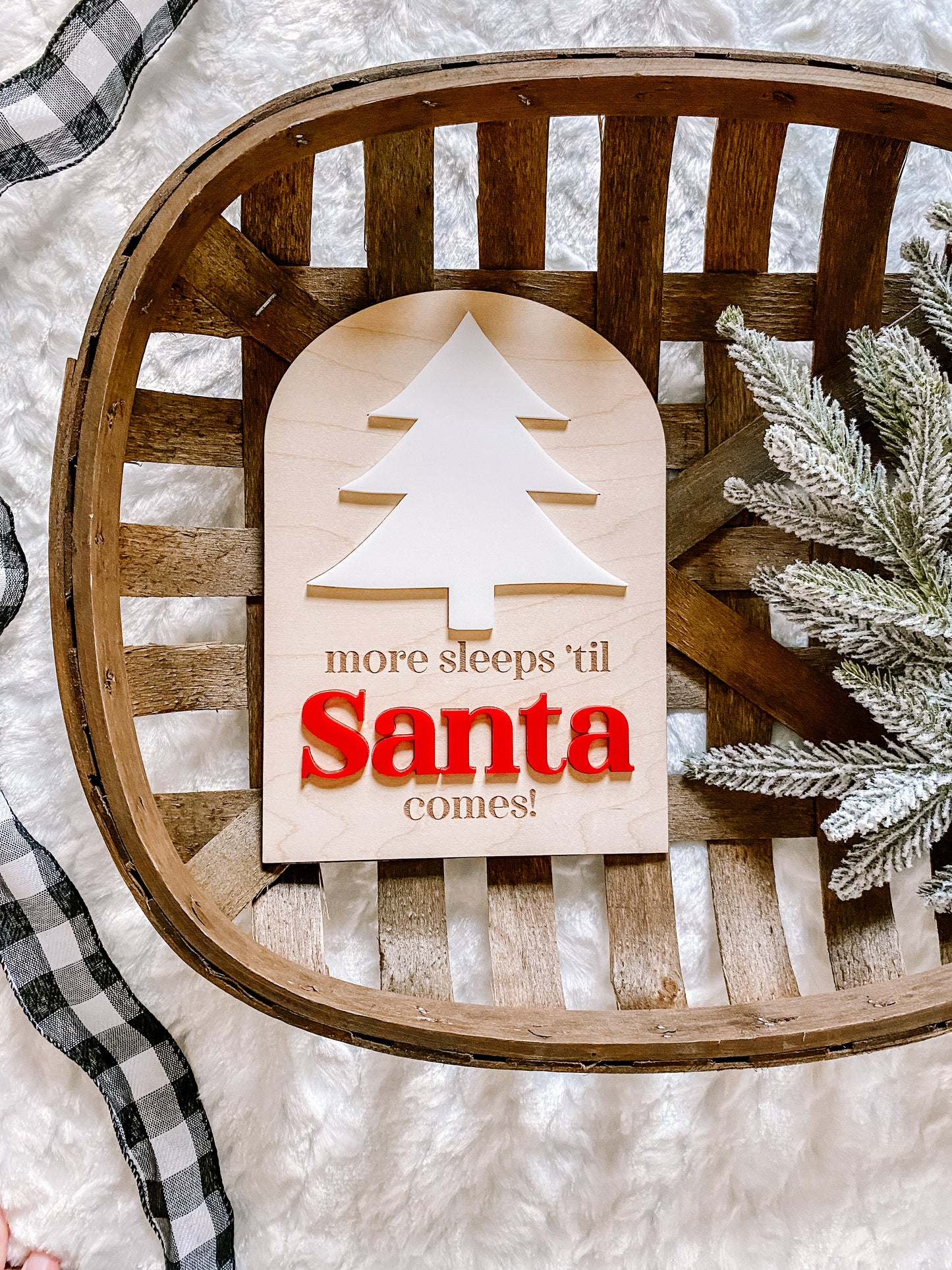 Sleeps Until Santa Comes Christmas Countdown Sign