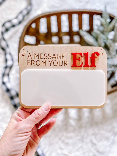 A Message From Your Elf Dry Erase Sign