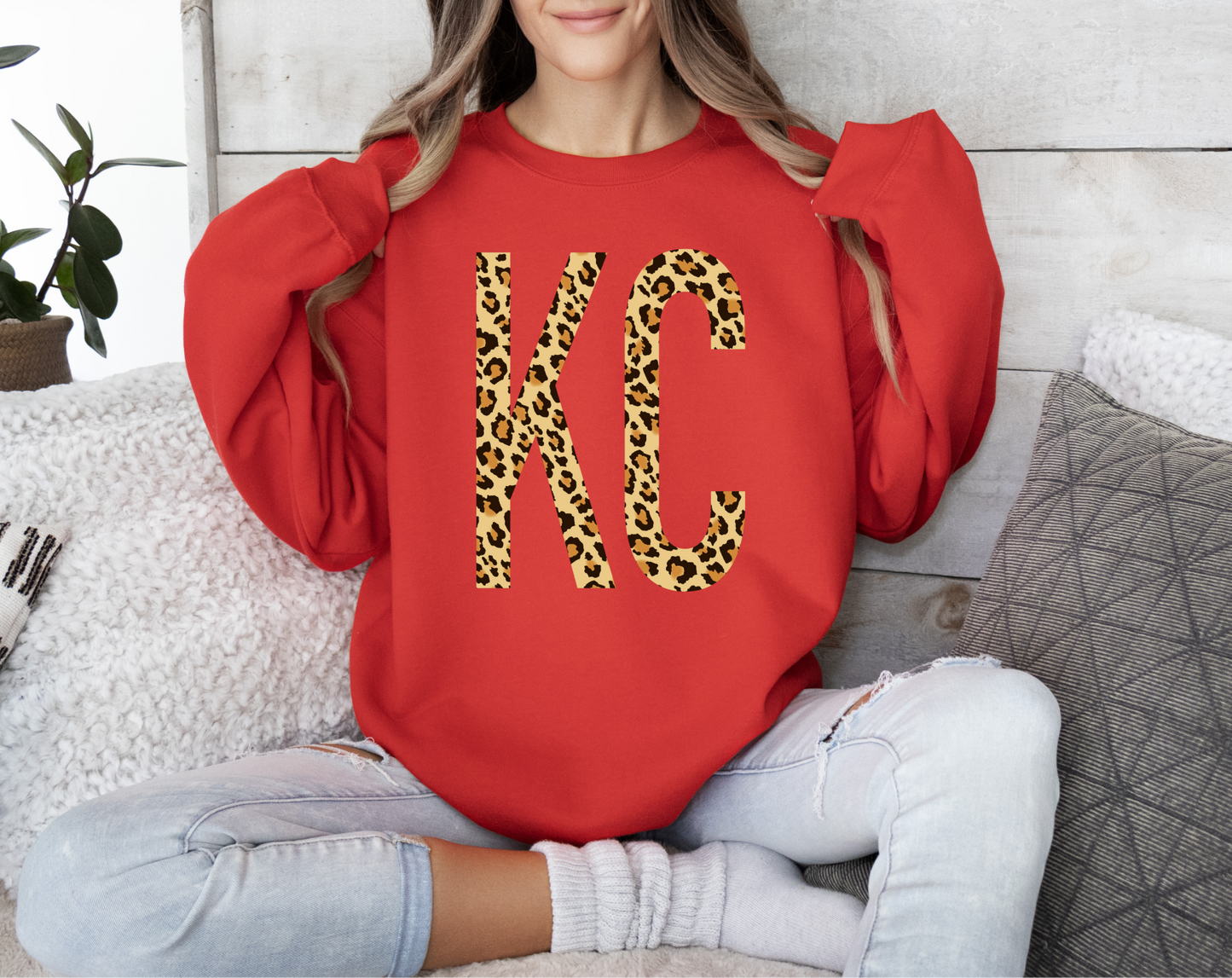 KC Leopard Crewneck Sweatshirt