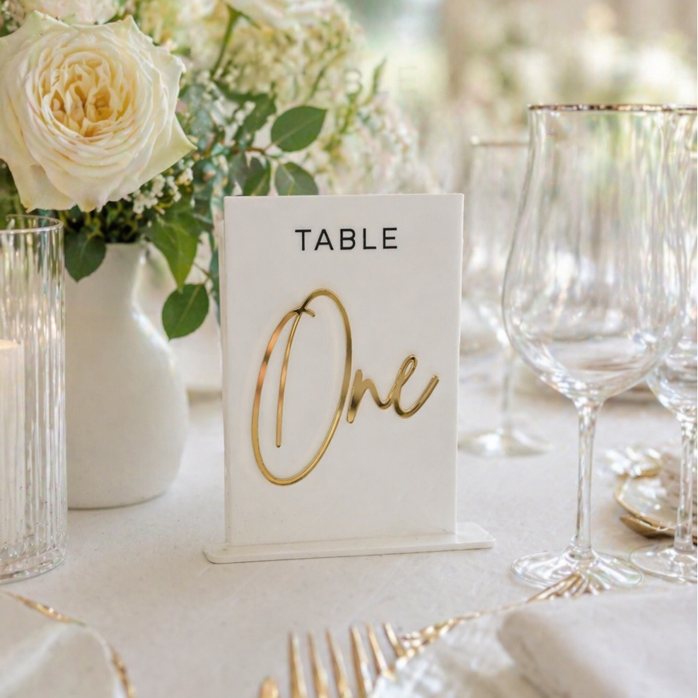 Acrylic Table Numbers - The Gilded Script Collection