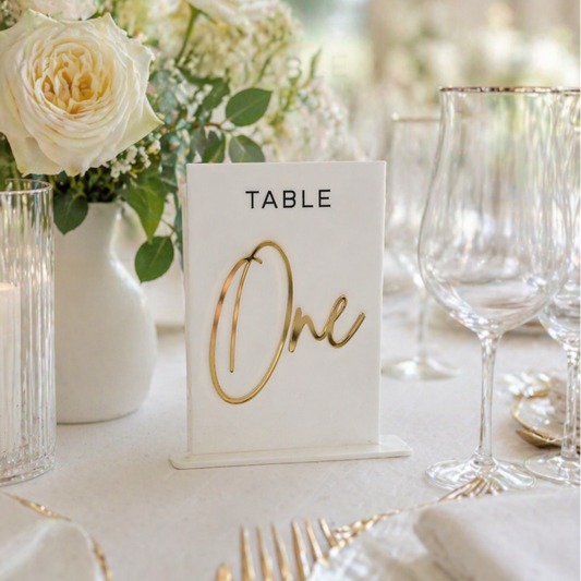 Acrylic Table Numbers - The Gilded Script Collection