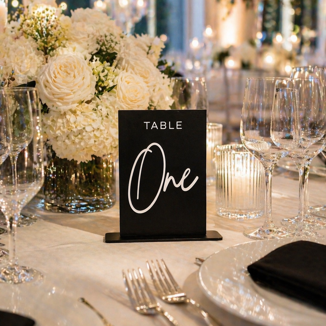 Acrylic Table Numbers - The Gilded Script Collection