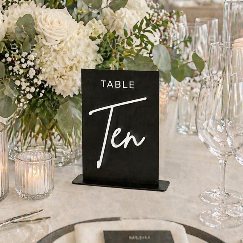 Acrylic Table Numbers - The Gilded Script Collection