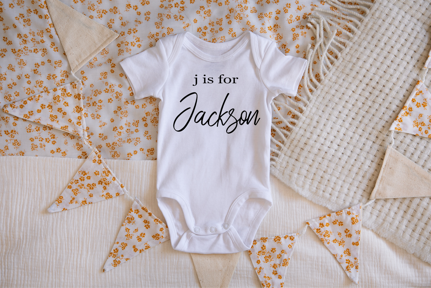 A is for - Script Lowercase Custom Name Onesie