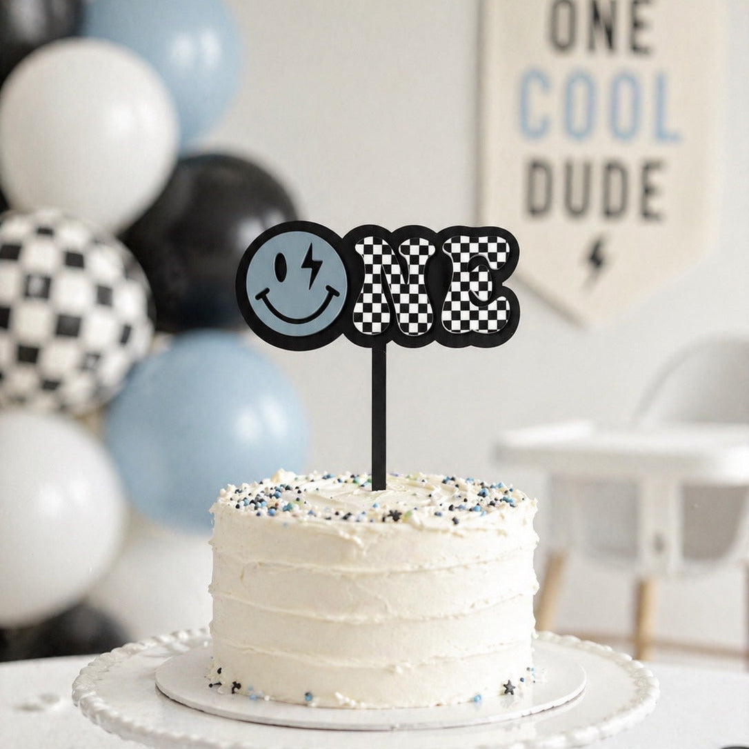 ONE Cool Dude First Birthday Cake Topper