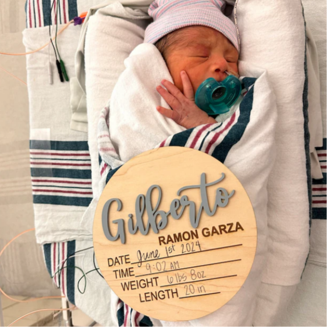 3D Wood Birth Stat Circle - Custom with Name