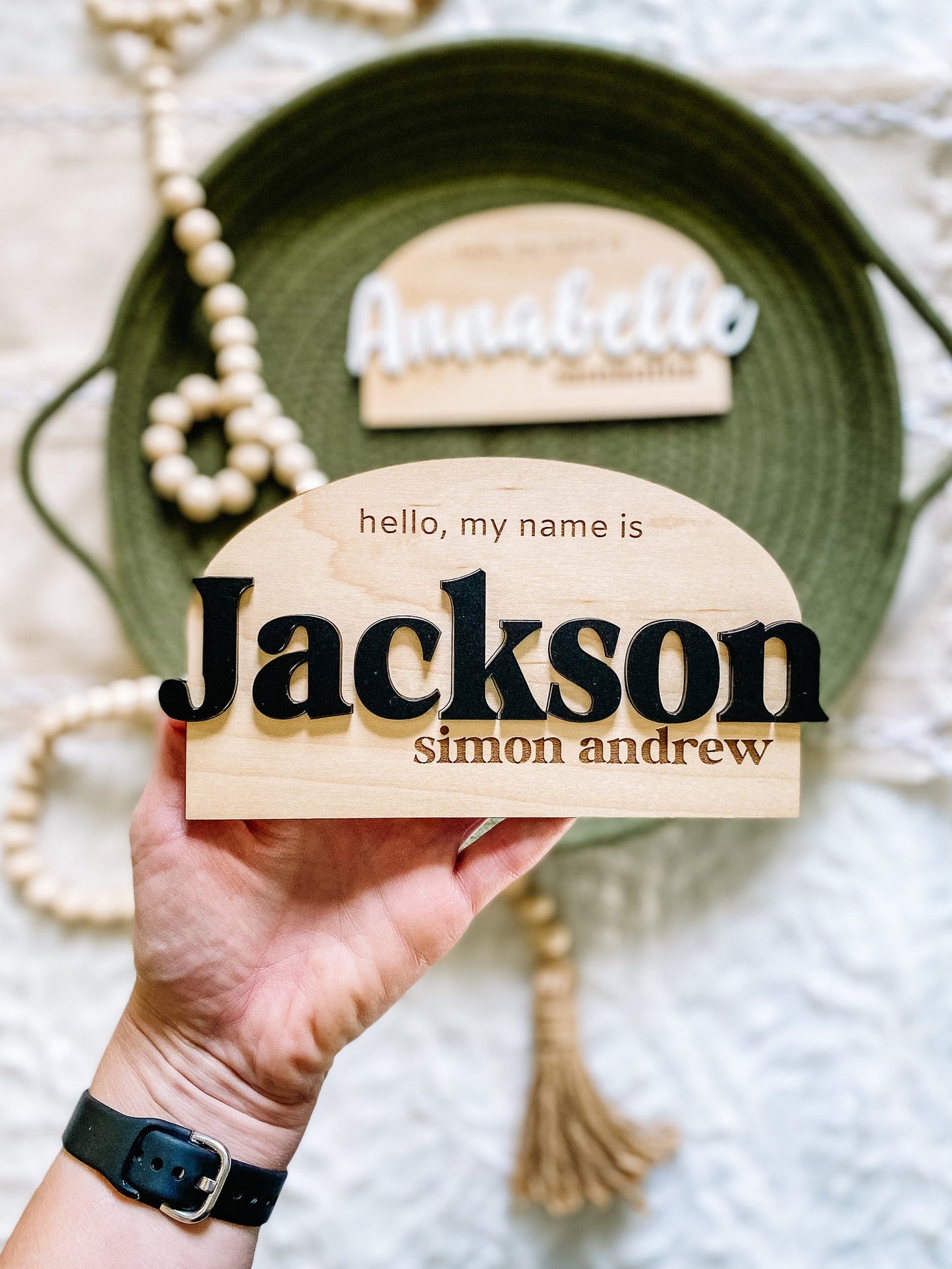 Modern Baby Name Sign - Retro Print