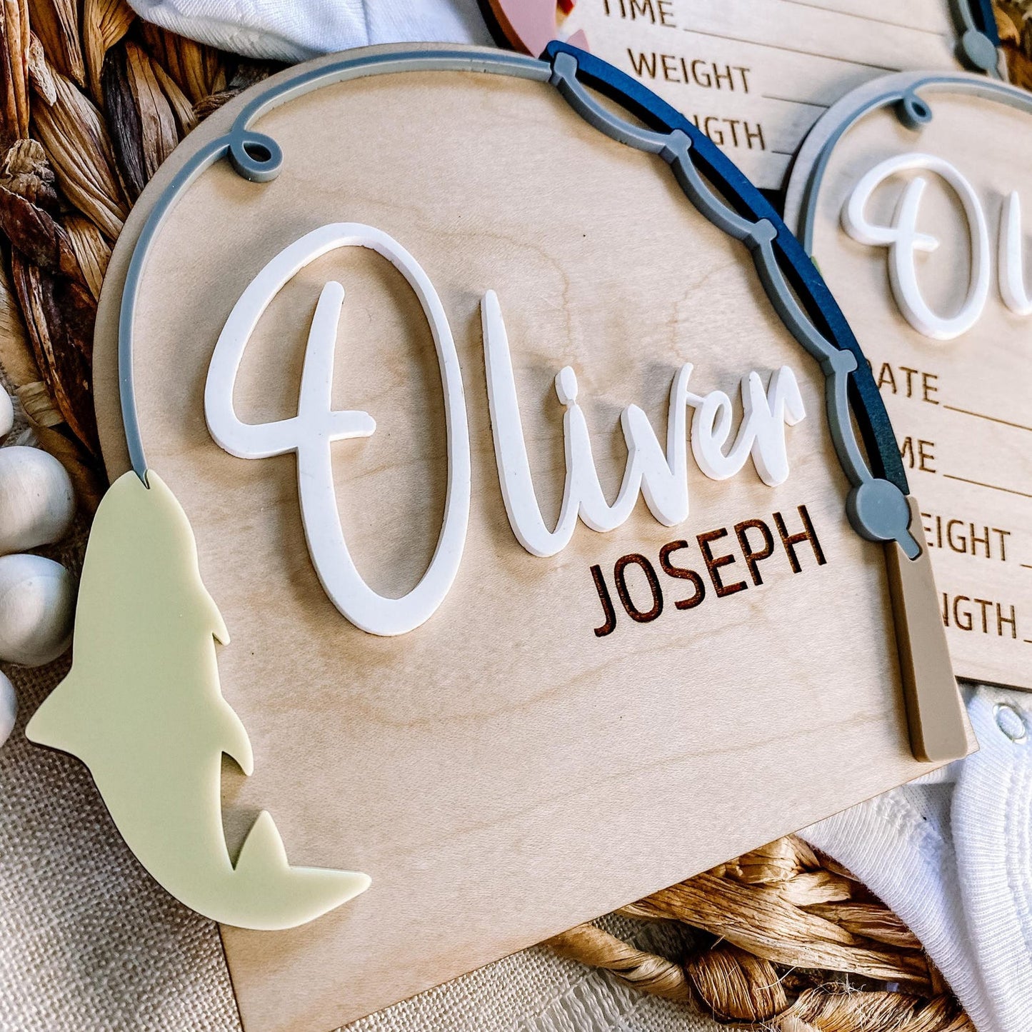 Custom 3D baby Name Sign - Fishing