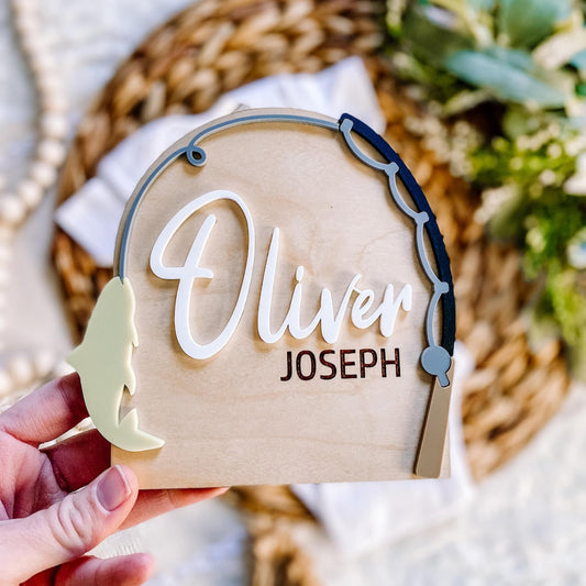 Custom 3D baby Name Sign - Fishing