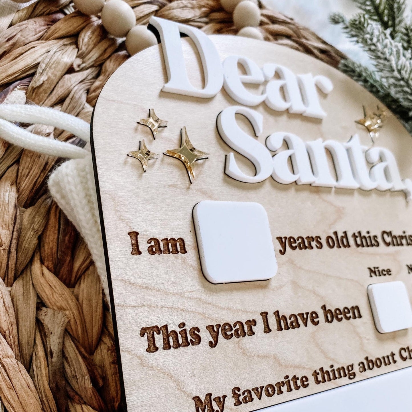 Dear Santa Christmas Wishlist Dry Erase Board