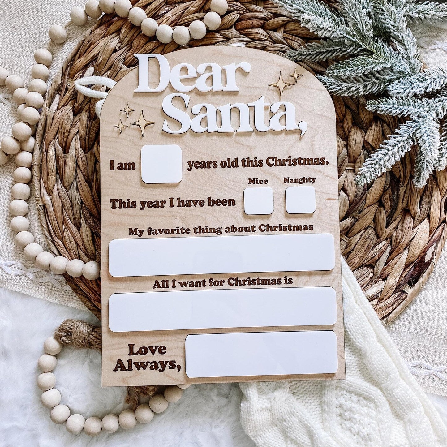 Dear Santa Christmas Wishlist Dry Erase Board