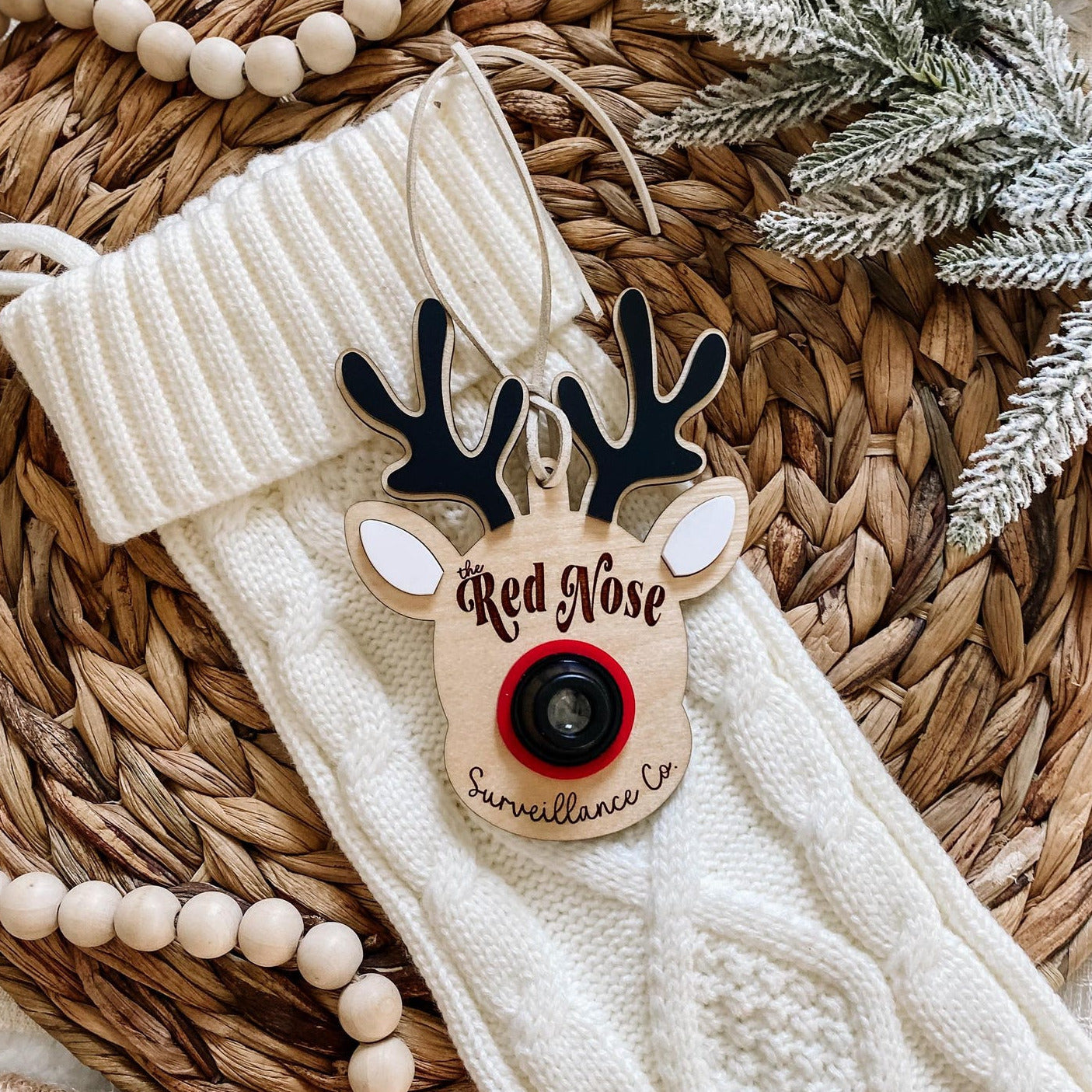 Red Nose Surveillance Santa Cam Ornament