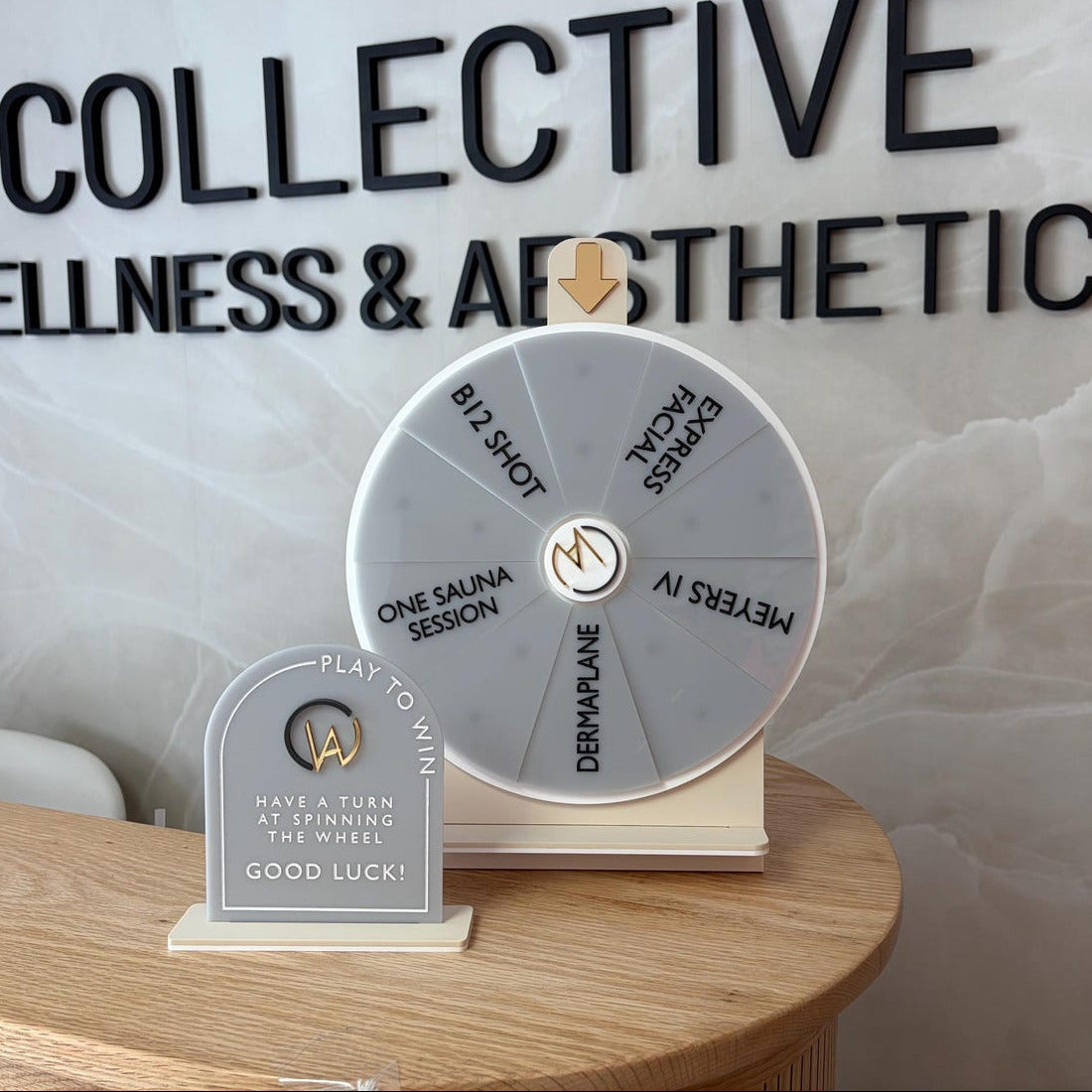 Custom Prize Wheel Display with Logo
