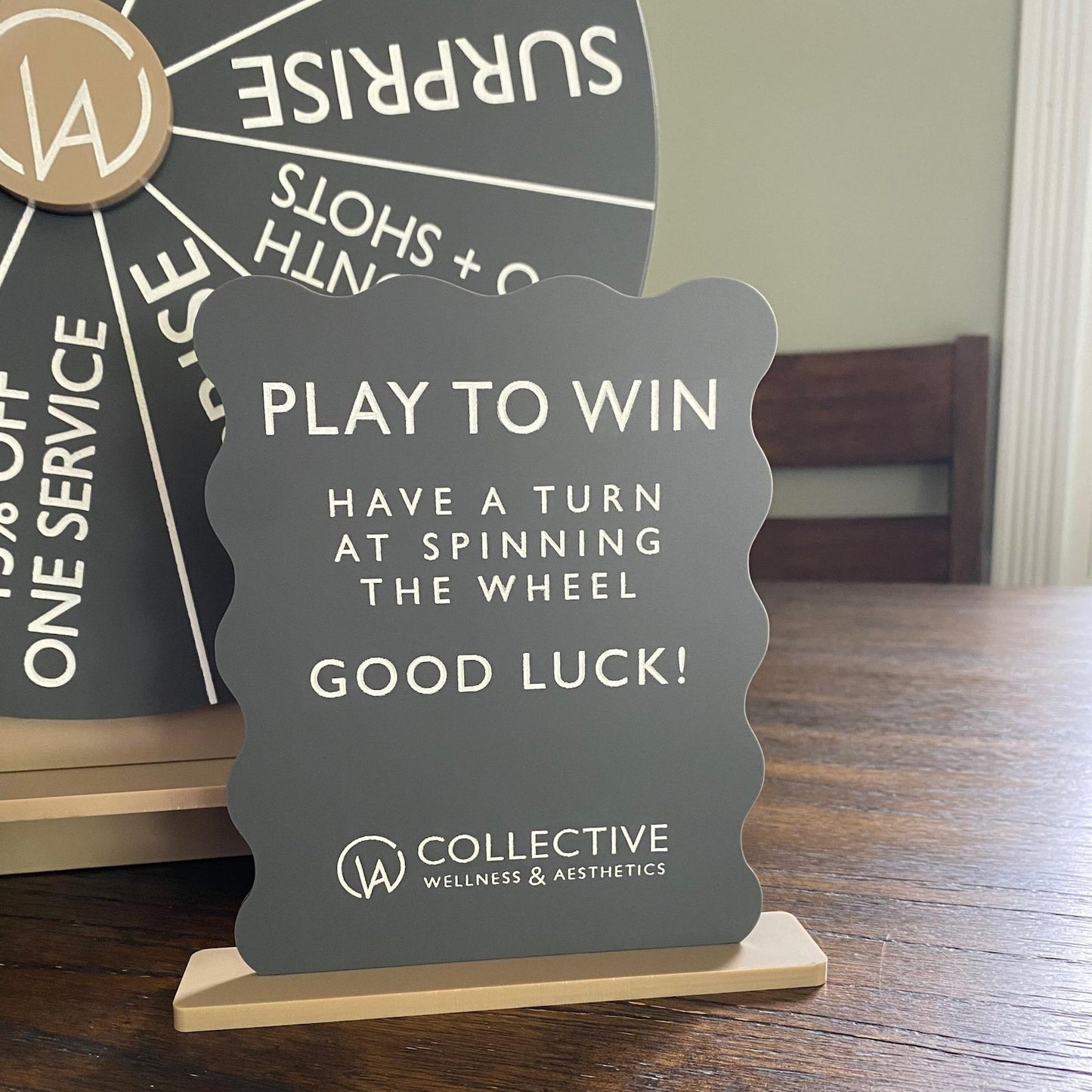 Custom Prize Wheel Display with Logo