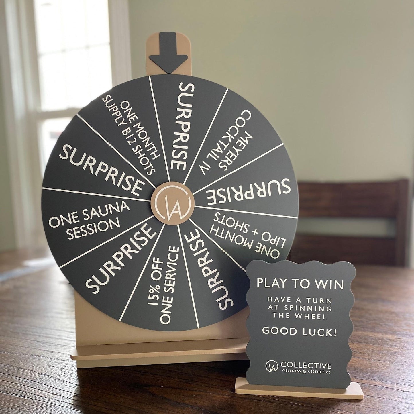 Custom Prize Wheel Display with Logo