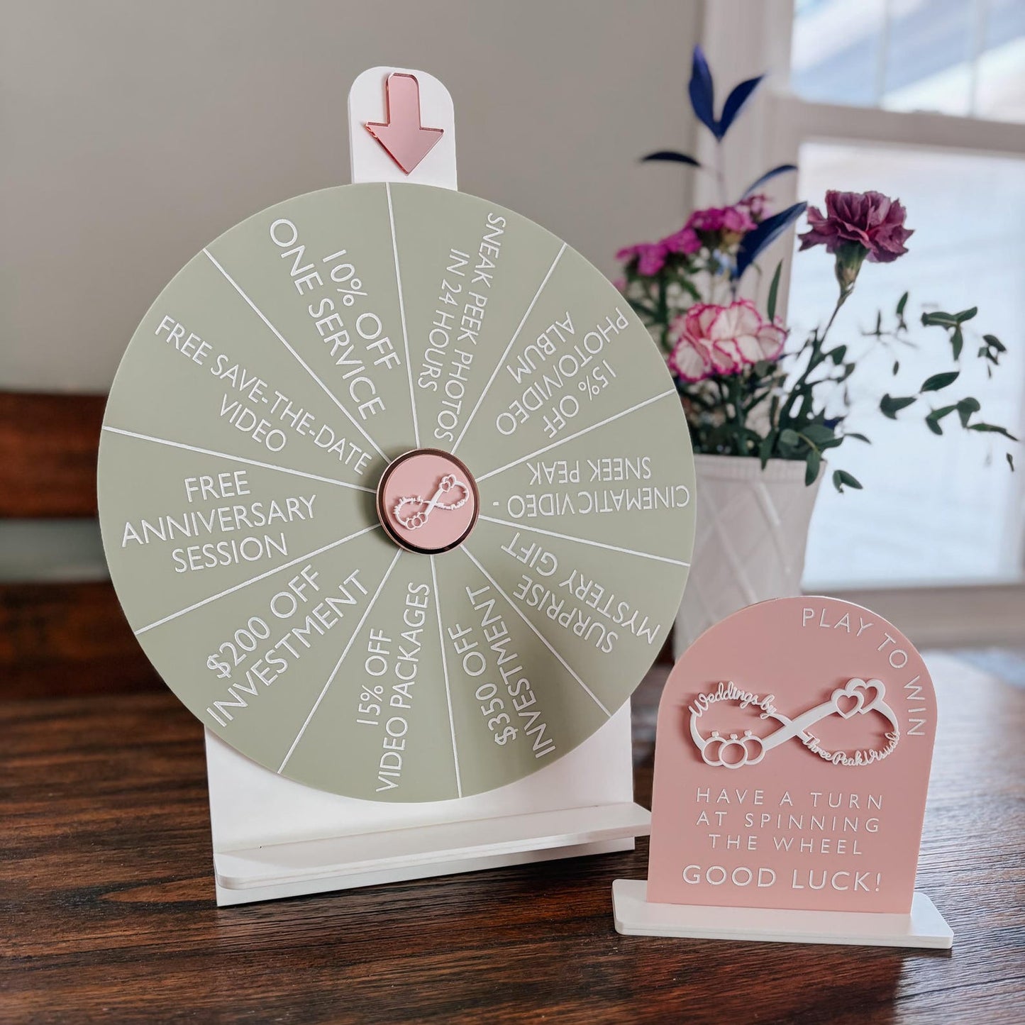 Custom Prize Wheel Display with Logo