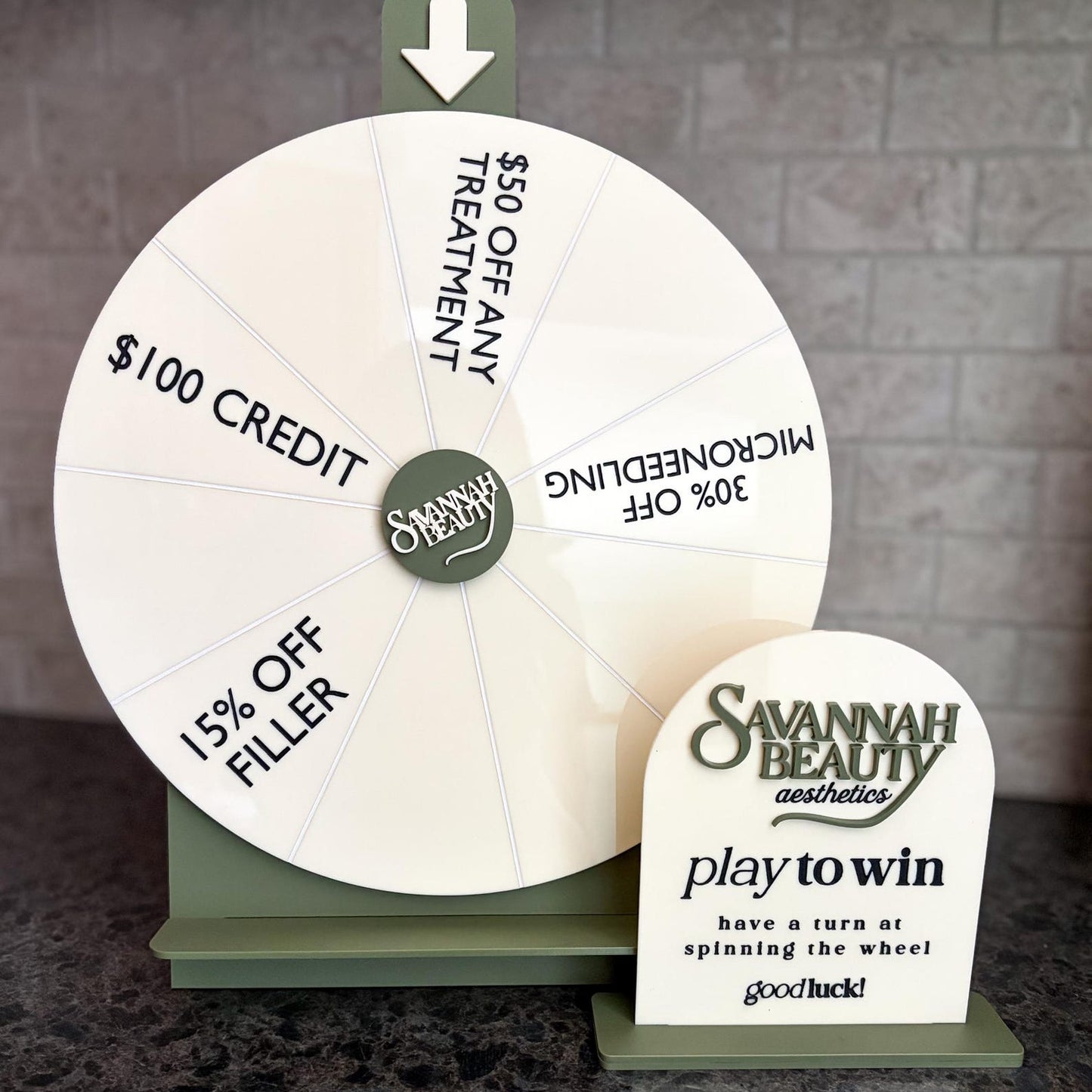 Custom Prize Wheel Display with Logo
