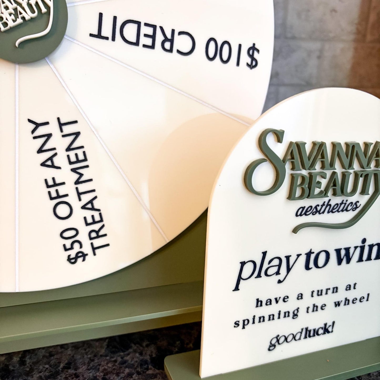 Custom Prize Wheel Display with Logo