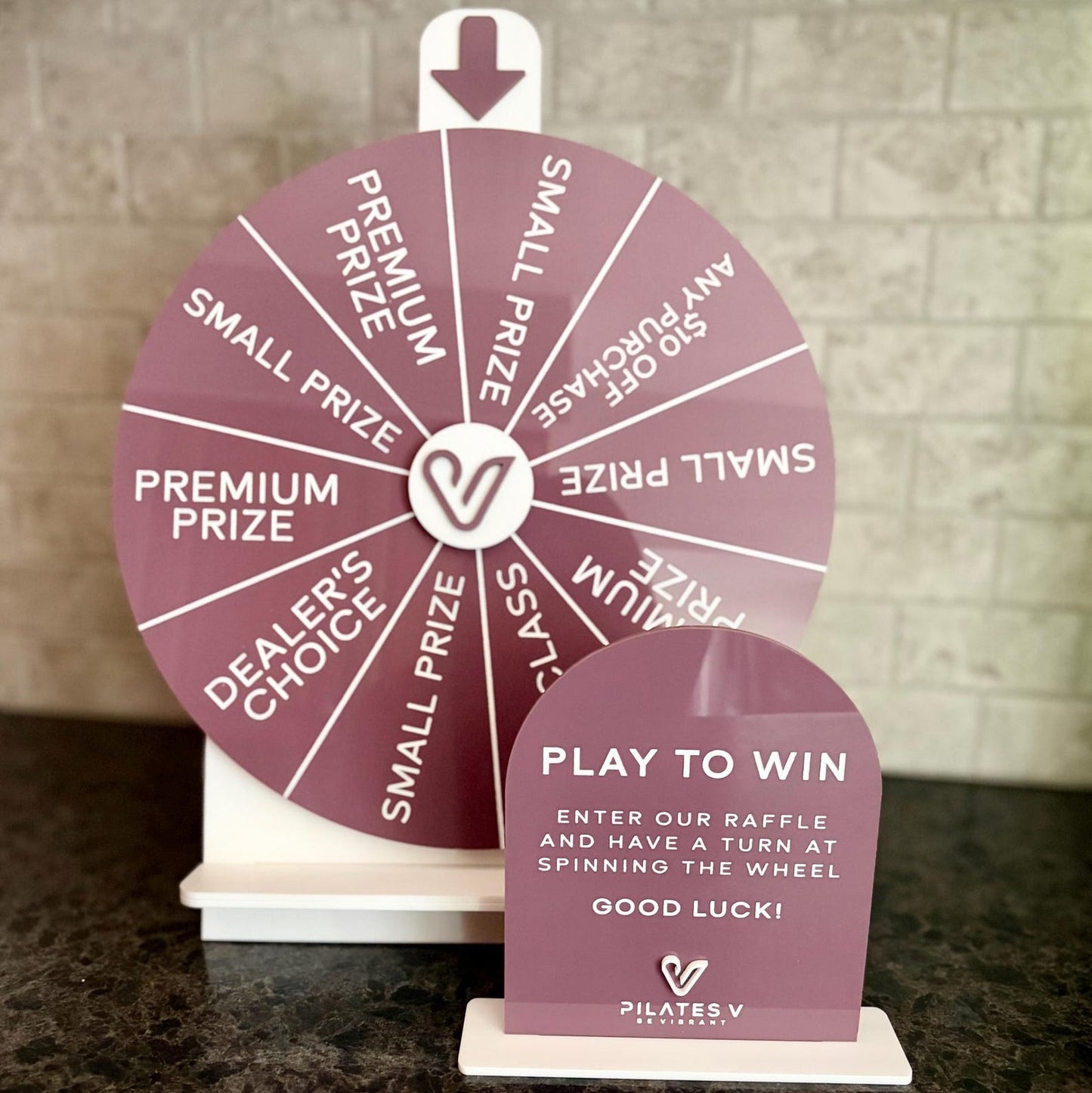 Custom Prize Wheel Display with Logo