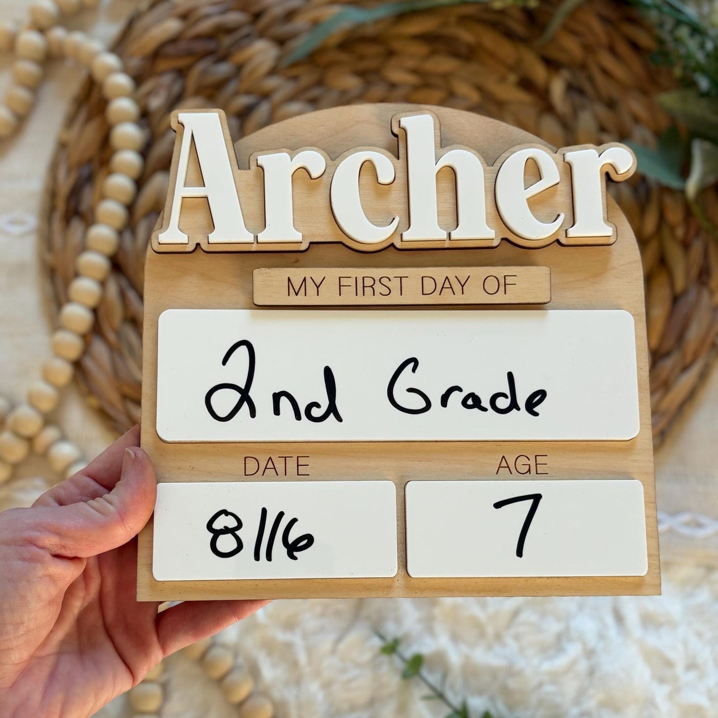 Custom First and Last Day of School Sign - Interchangable Names