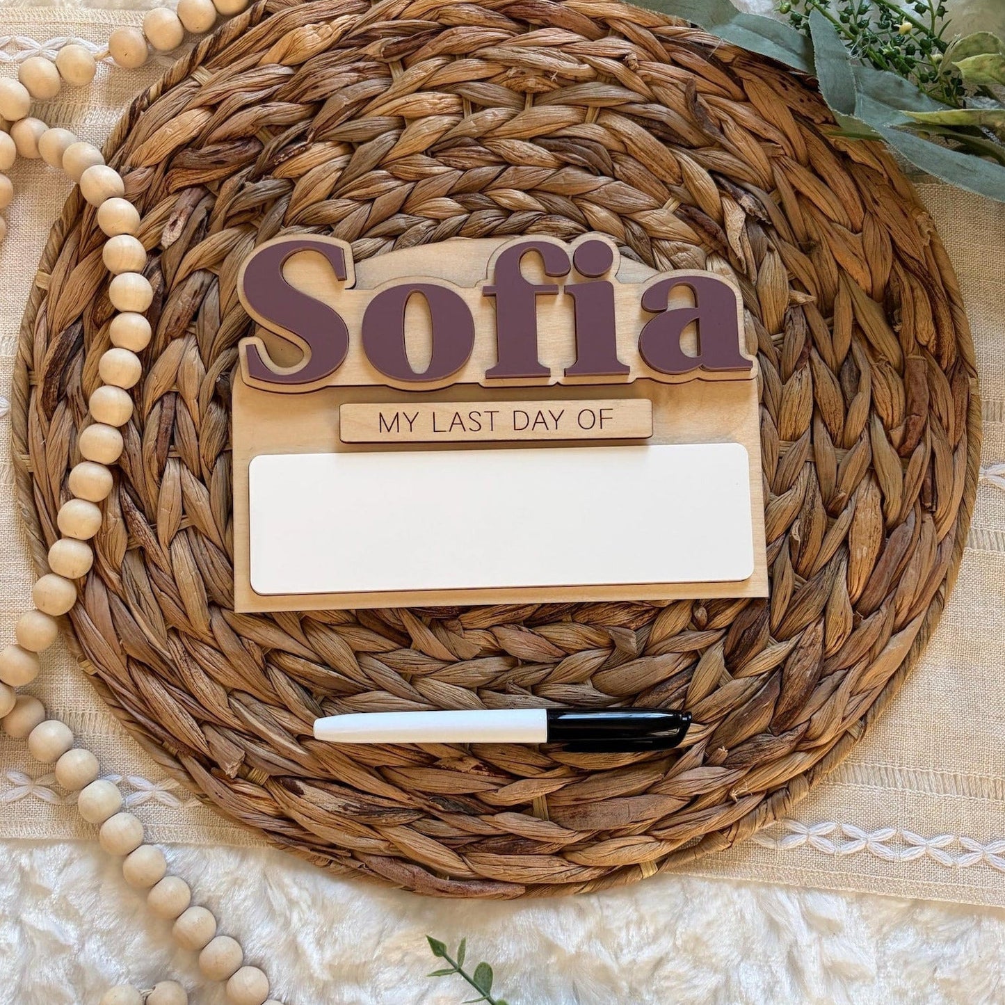 Custom First and Last Day of School Sign - Interchangable Names