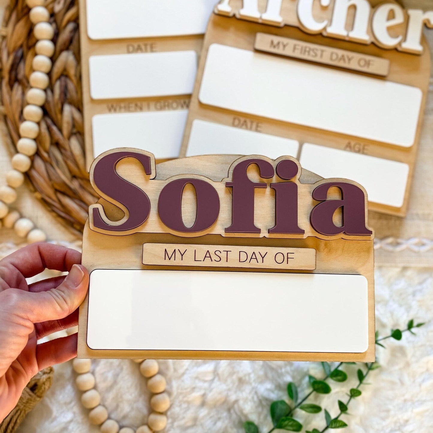 Custom First and Last Day of School Sign - Interchangable Names