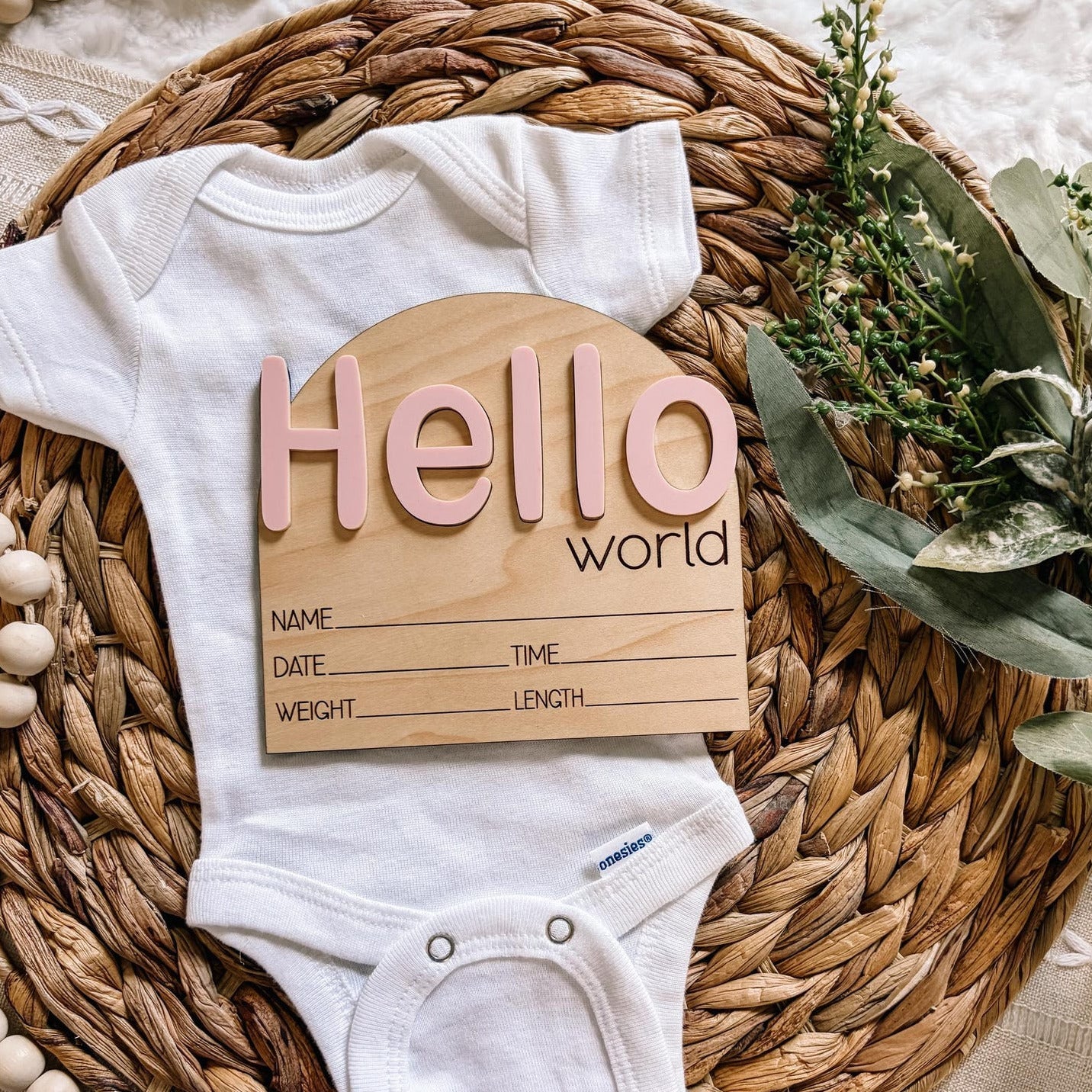 Hello World Birth Announcement Sign - Bubble