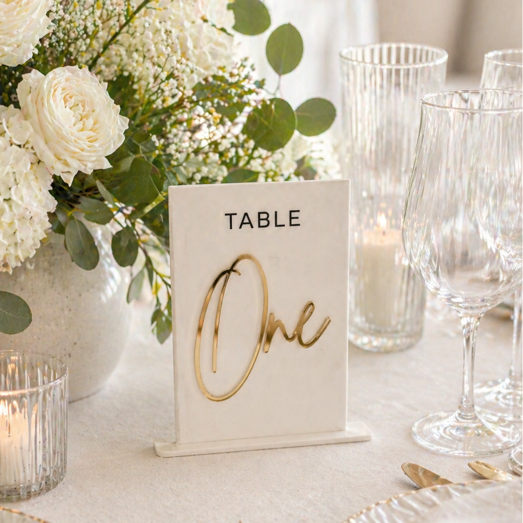 Acrylic Table Numbers - The Gilded Script Collection