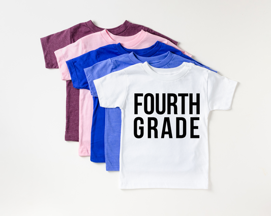 Block Print Fourth Grade Tee