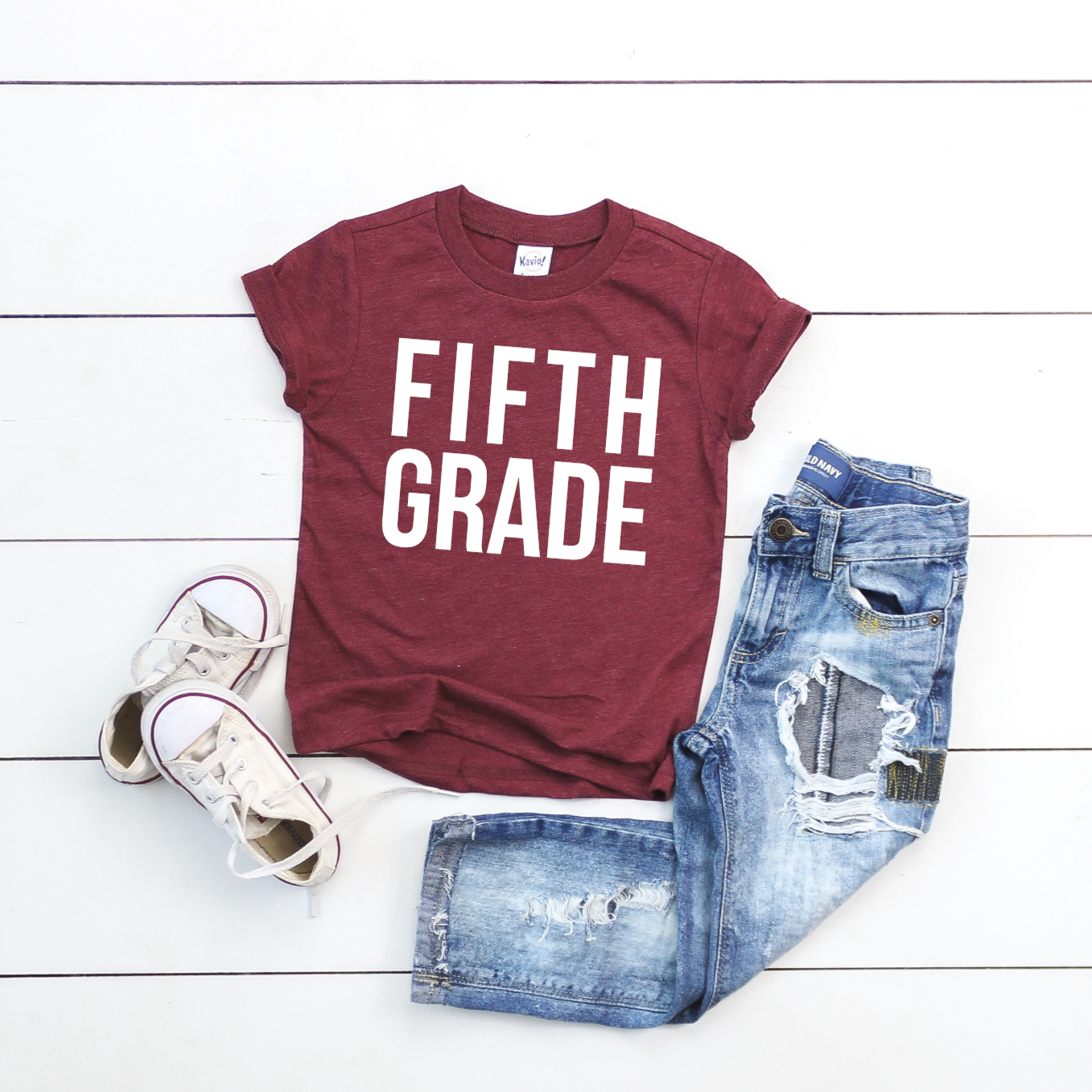 Block Print Fifth Grade Tee