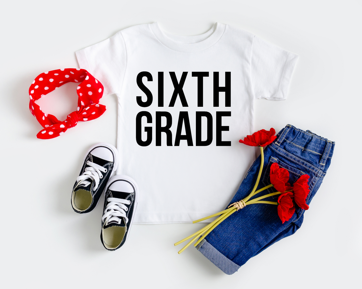 Block Print Sixth Grade Tee