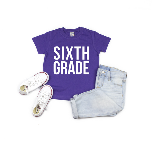 Block Print Sixth Grade Tee