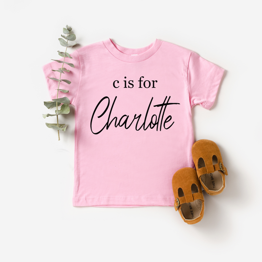 E is For - Custom Toddler Name Kid's Tee