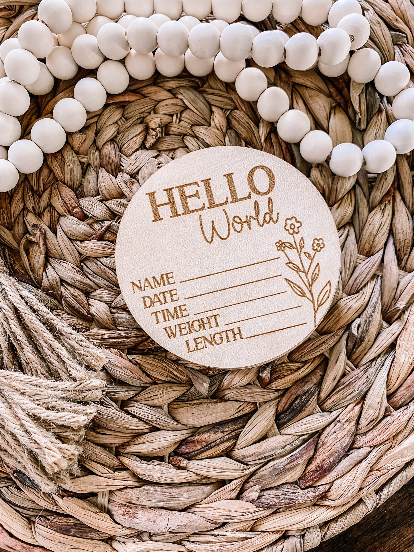 Birth Announcement Stat Disc - Wildflower 2