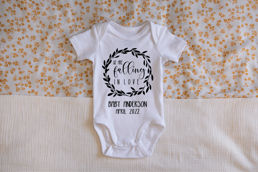 Faling In Love Custom Pregnancy Announcement Onesie