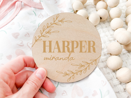 Custom Birth Announcement Stat Disc - Wildflower 3