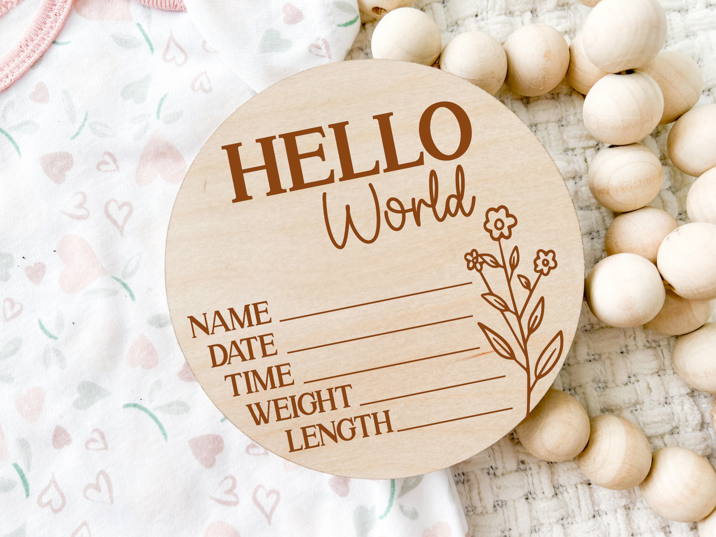 Birth Announcement Stat Disc - Wildflower 2