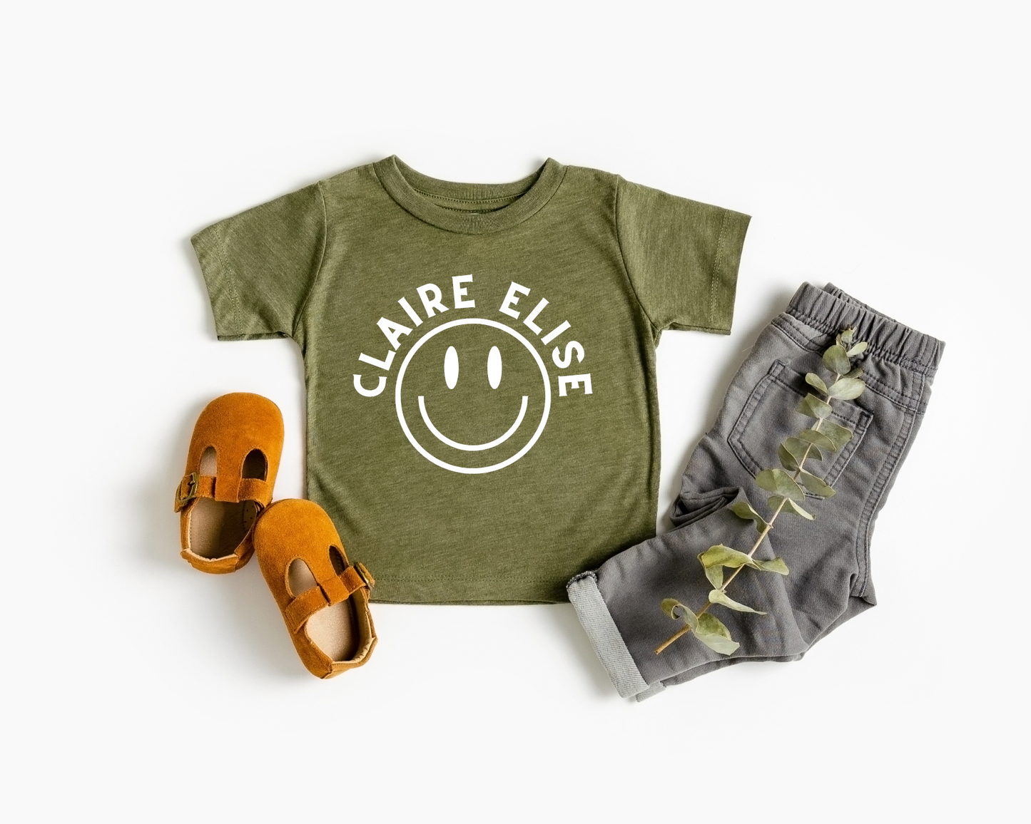 Custom Smiley Face Name Kid's Tee