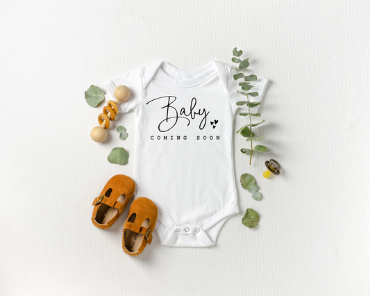 Simple Baby Coming Soon Onesie