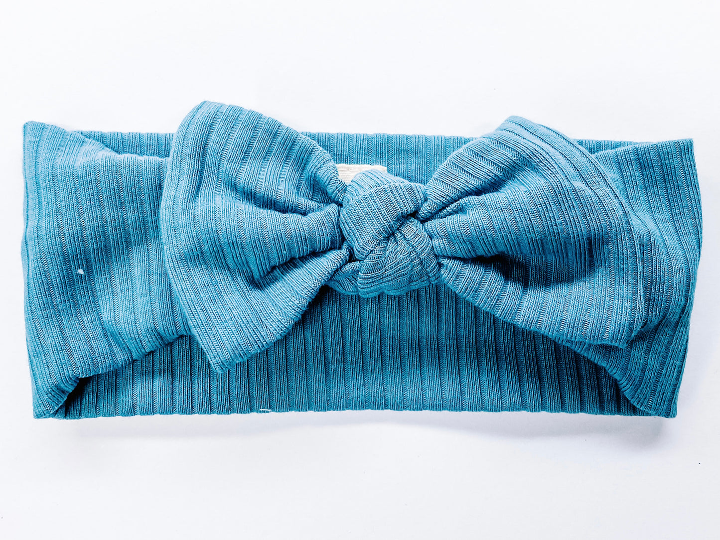 Steel Blue Ribbed Organic Cotton Headband